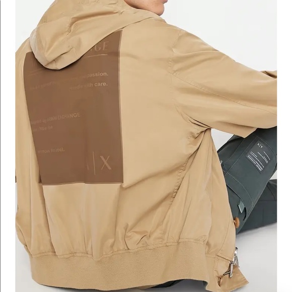 *SOLD* Armani Exchange Reversible Jacket size L Green/Tan - Picture 2 of 6